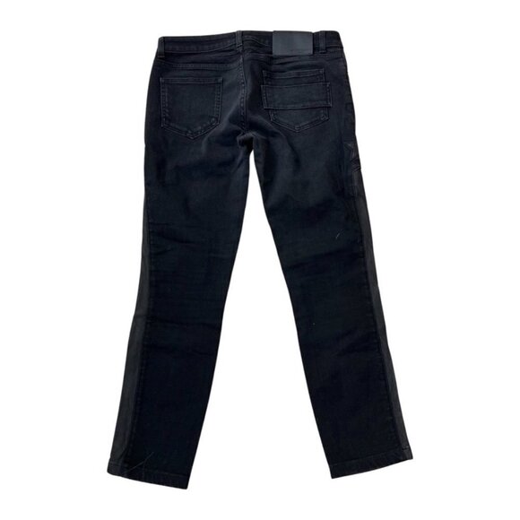 Givenchy Black Leather Side Stripe And Star Detail Jeans Size 40 US M / MALOP - Picture 2 of 6
